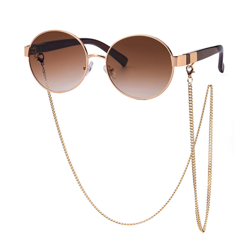 Title 2, Small Round Frame Sunglasses With Chain