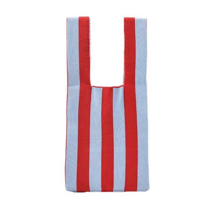 Japanese And Korean Knitted Woven Tote Bag Underarm Red - Shop at LoveMi