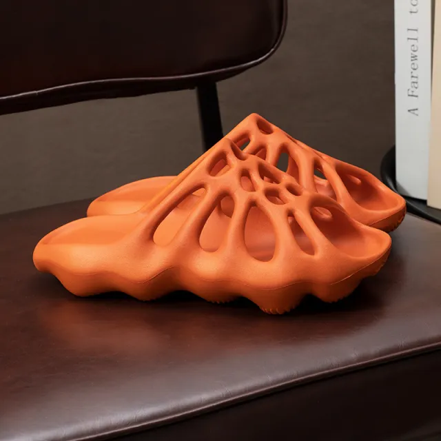 Spider Web Thick Bottom Flip Flop One Shape Flip Flop Female Orange - Shop at LoveMi