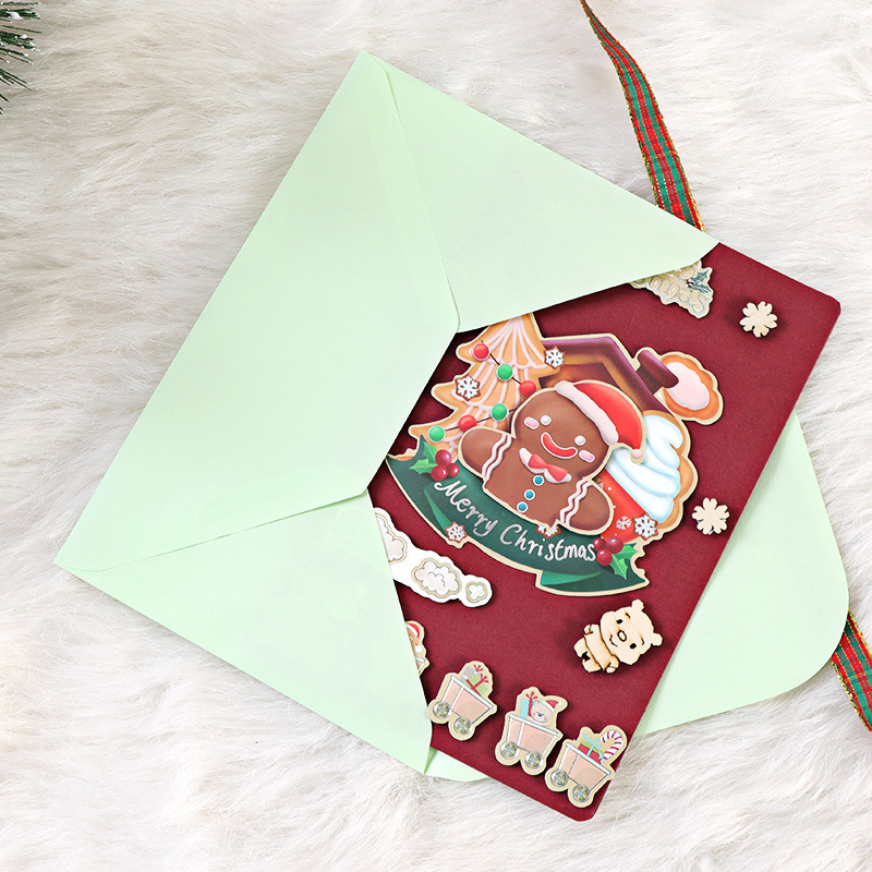 DIY Greeting Card Christmas Creative Handmade Cute Cartoon Message — view 2
