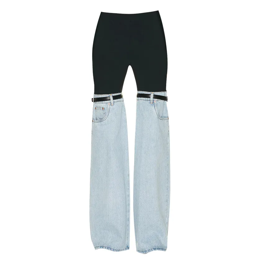 High Waist Straight Wide Leg Senior Personality Chic Pants For Women - Black