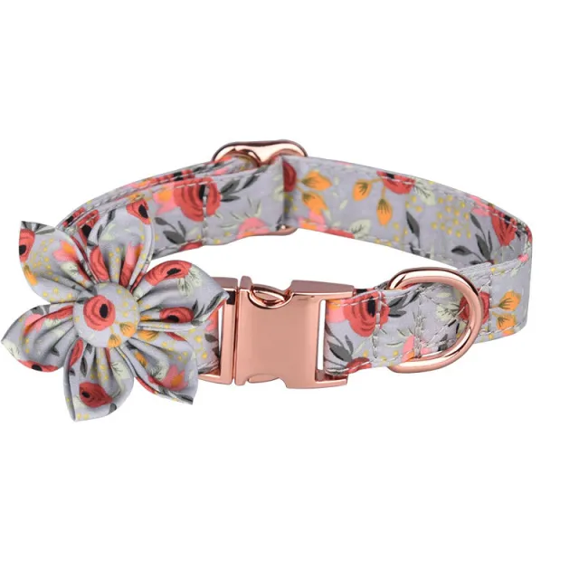 Custom Pet Collar And Leash Set Six Petal Pink - Shop at LoveMi