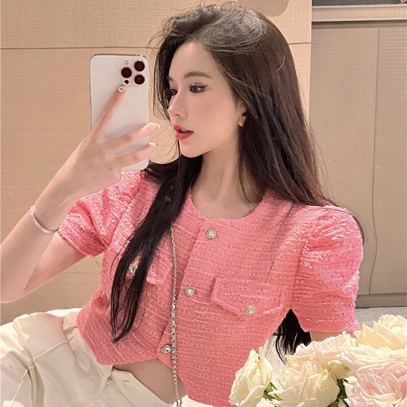 Women's Xiaoxiang Style Short Sleeve Cardigan Coat