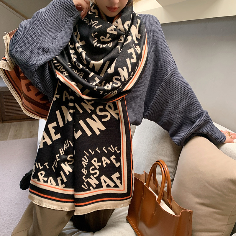 Imitation Cashmere Autumn Winter New Letter Scarf