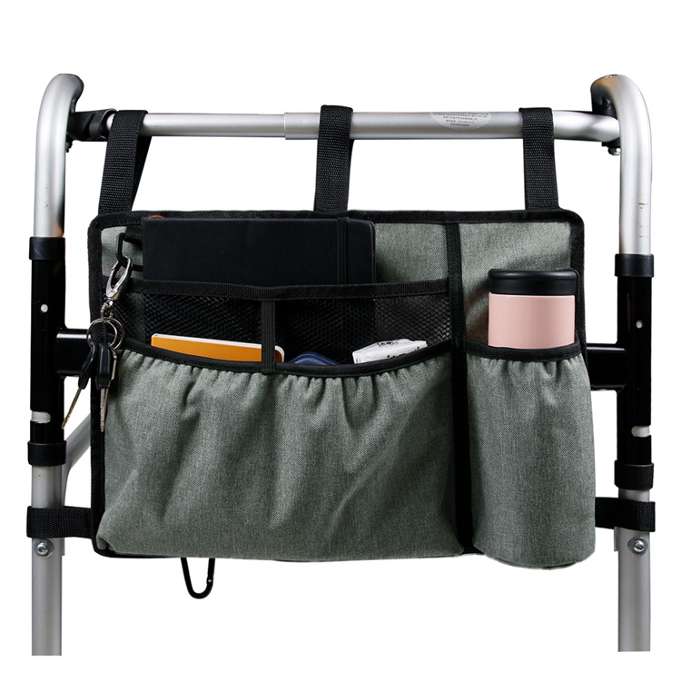 Title 5, Walker Buggy Bag Wheelchair Side Hanging Storag...