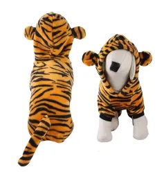 Pet Clothes Coral Velvet Puppy Clothing Cartoon Elk Cow Dog Dog Transfiguration - Tiger - View 1