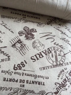 English Monochrome Printed Clothing Luggage Cotton Hemp Cloth - 1889Brown - View 1