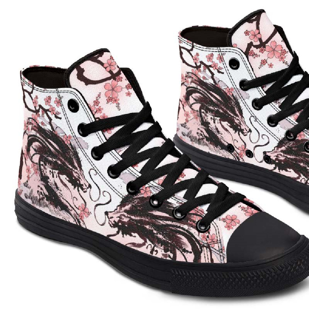 Printed Couple High Top Canvas Shoes