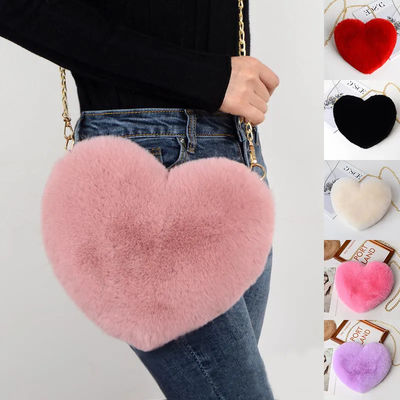 Love Bags for Women Plush Chain Shoulder Valentine's Day