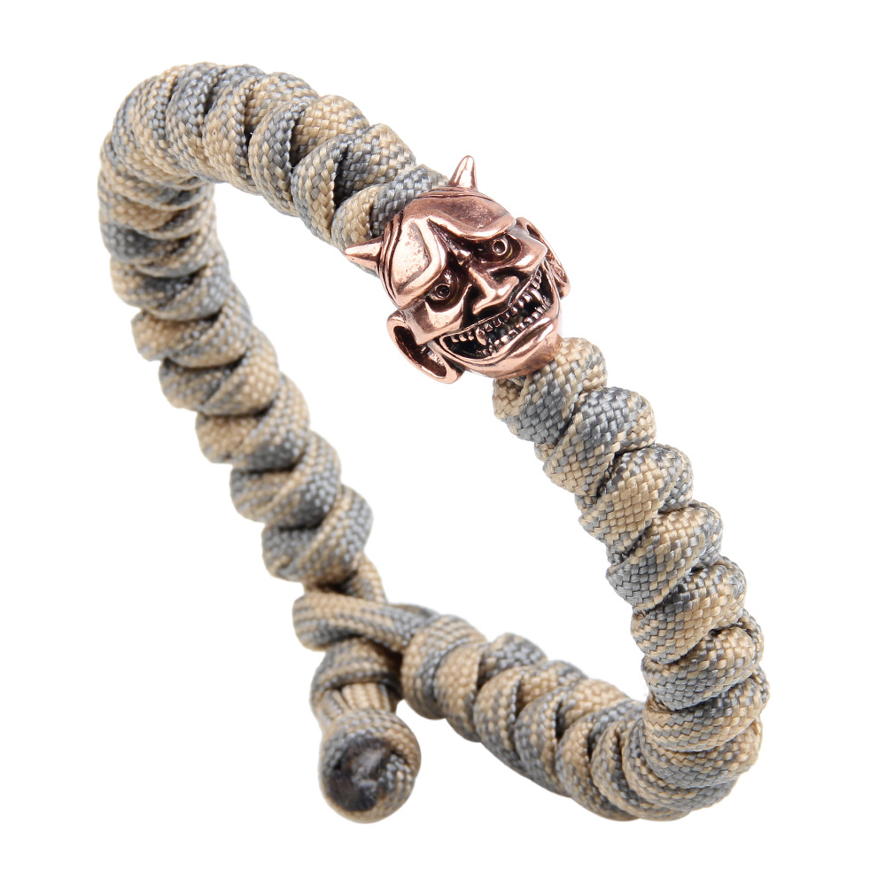 Trend Copper Accessories Ghost Head Weaving Umbrella Rope Rescue Bracelet