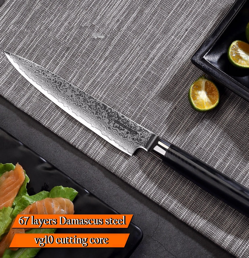 New Damascus Steel Kitchen Household Cutting Knife