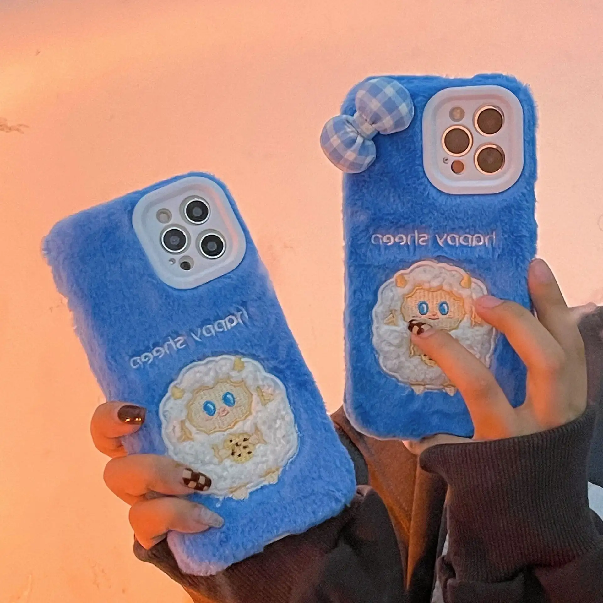 Cute Plush Sheep Phone Case Cover