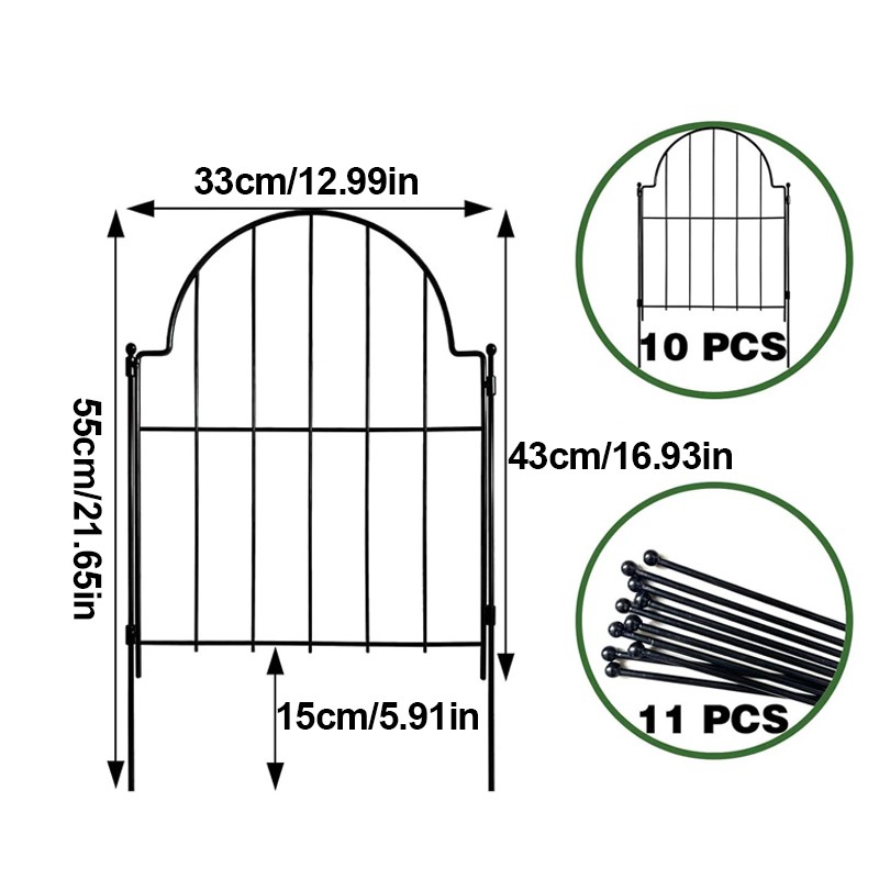 10x Panels Rustproof Metal Garden Fence Flower Bed Border Edge Animal Dog — image 6