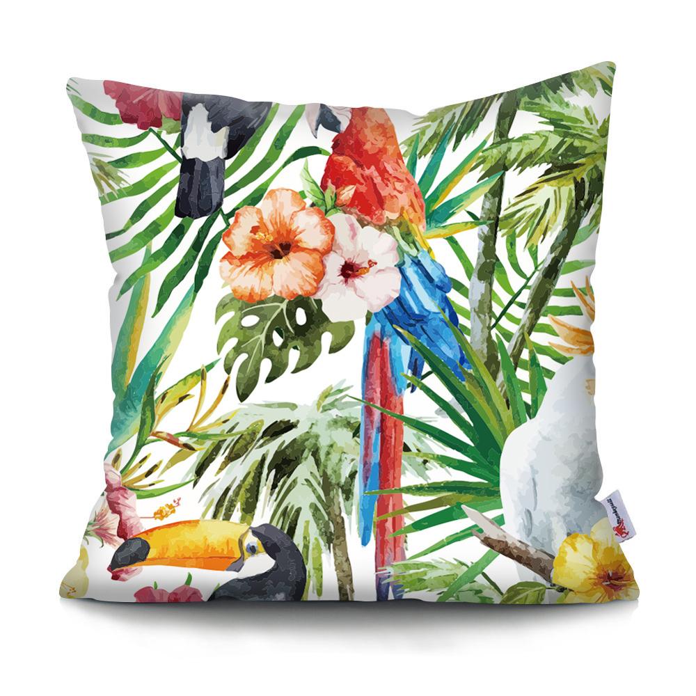 Title 30, Housse de coussin perroquet oiseau plantes trop...