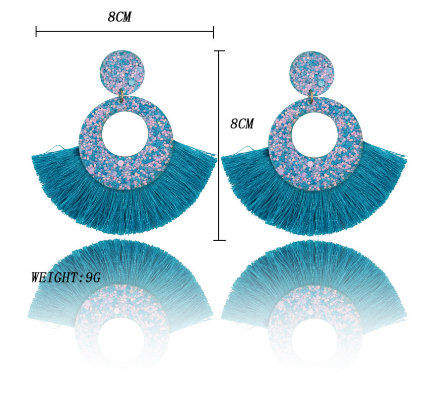 Bosnian Style Cotton Tassel Drop Earrings