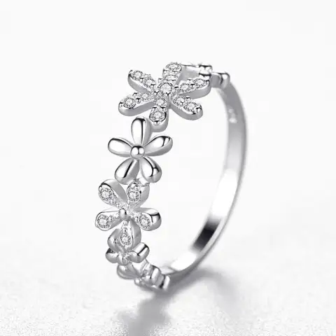 Sterling Silver Ring Female Korean Fashion Light Luxury Micro