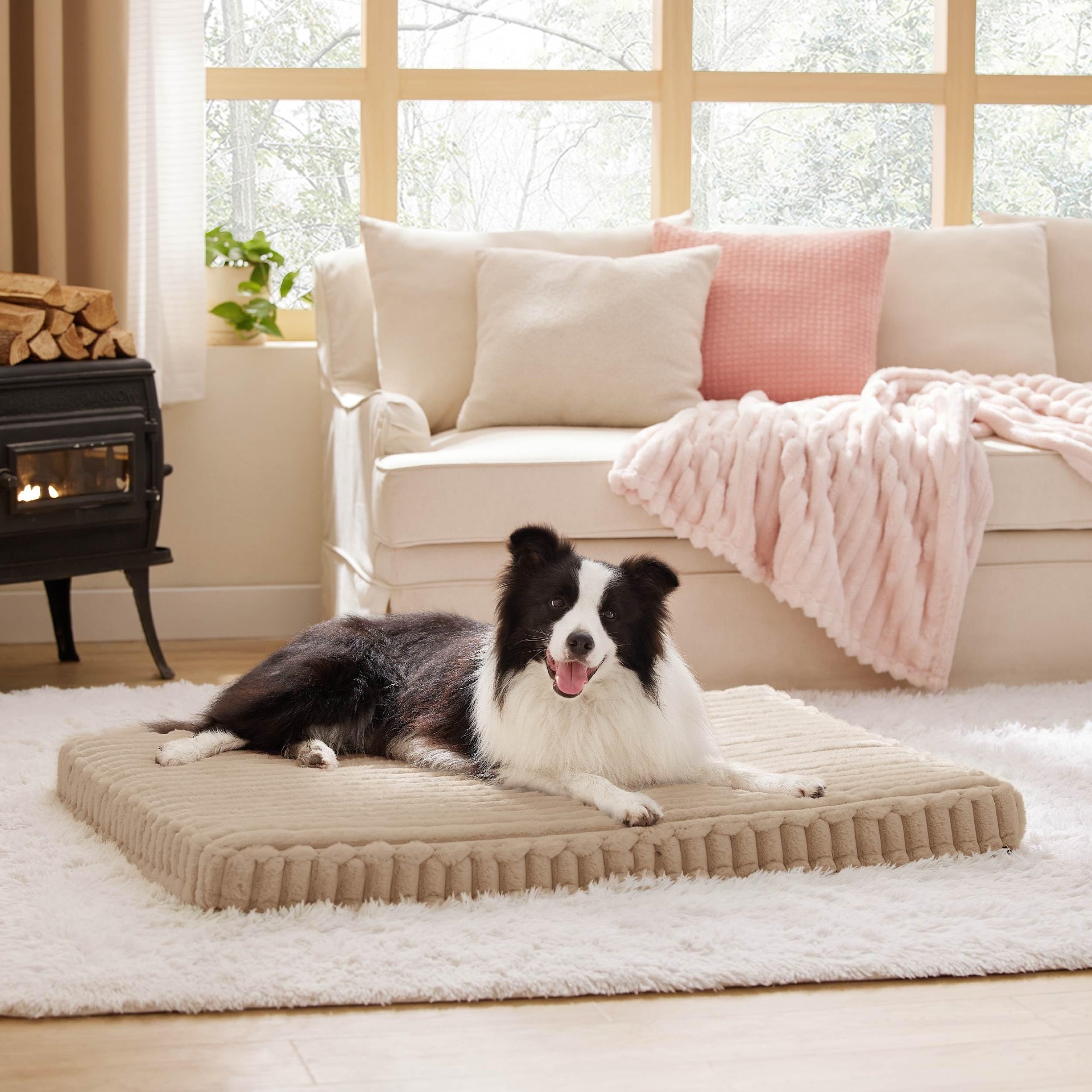 Large Dog Bed And Crate Cushion, Stylish Design, Balanced Support, 30D High-resilience Wave Memory Foam, With Removable And Washable Cover, Non-slip And Waterproof, Soft And Comfortable Pet Mat — foto 10