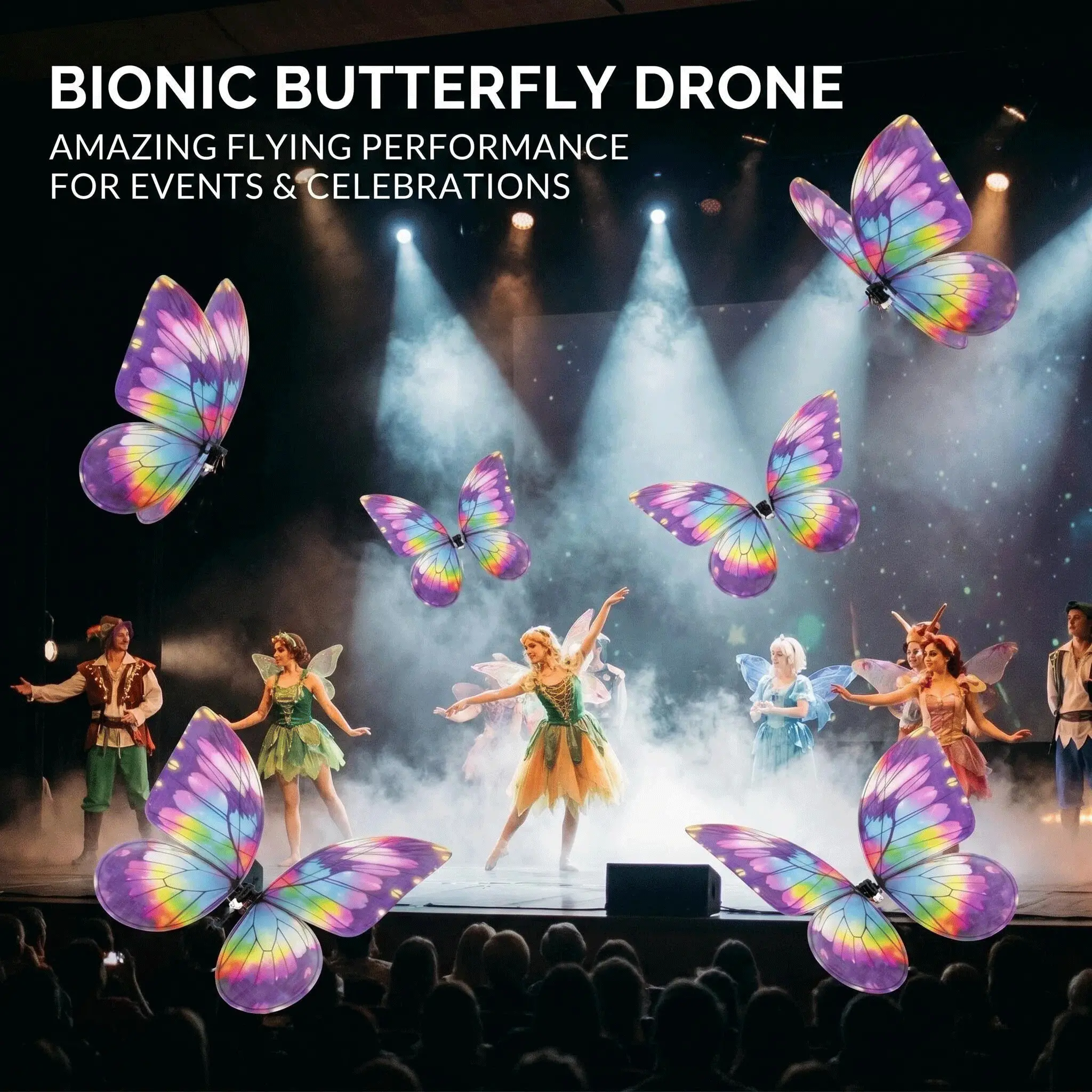 Bionic Butterfly RC Ornithopter Drone, Flapping Wing Remote Control Flying Toy With LED Lights & Carbon Fiber Frame, Realistic Butterfly For Weddings Parties Ph