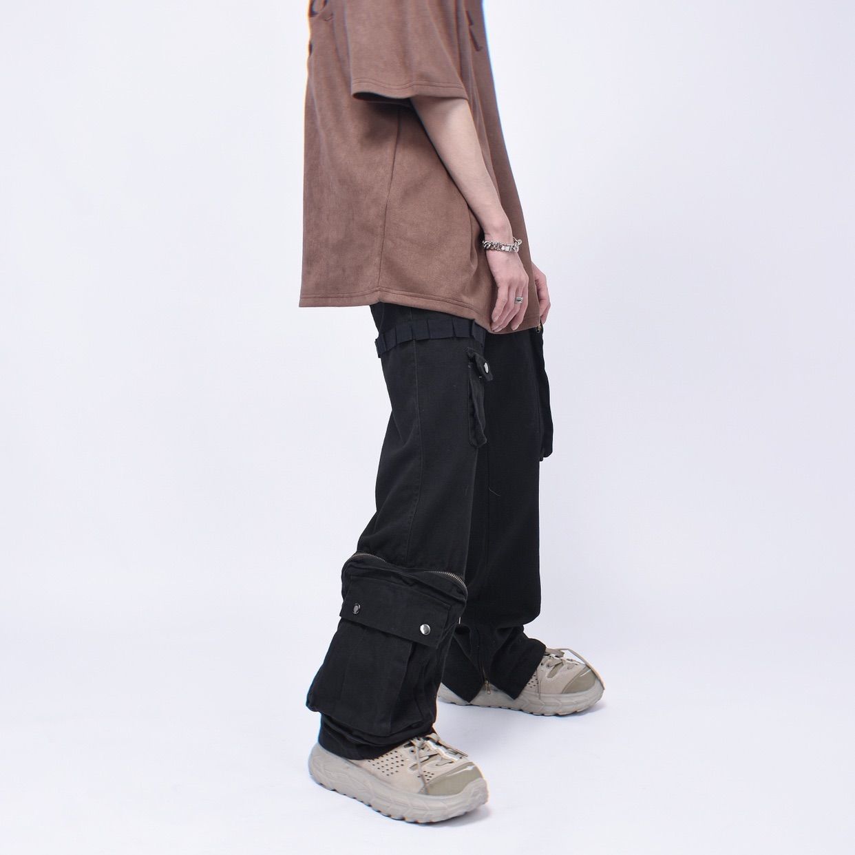 Men's Fashion Retro Functional Multi-pocket Zip Cargo Pants
