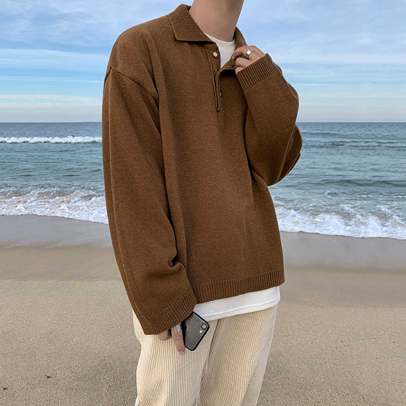 Title 6, Lapel Knitted Sweater Men