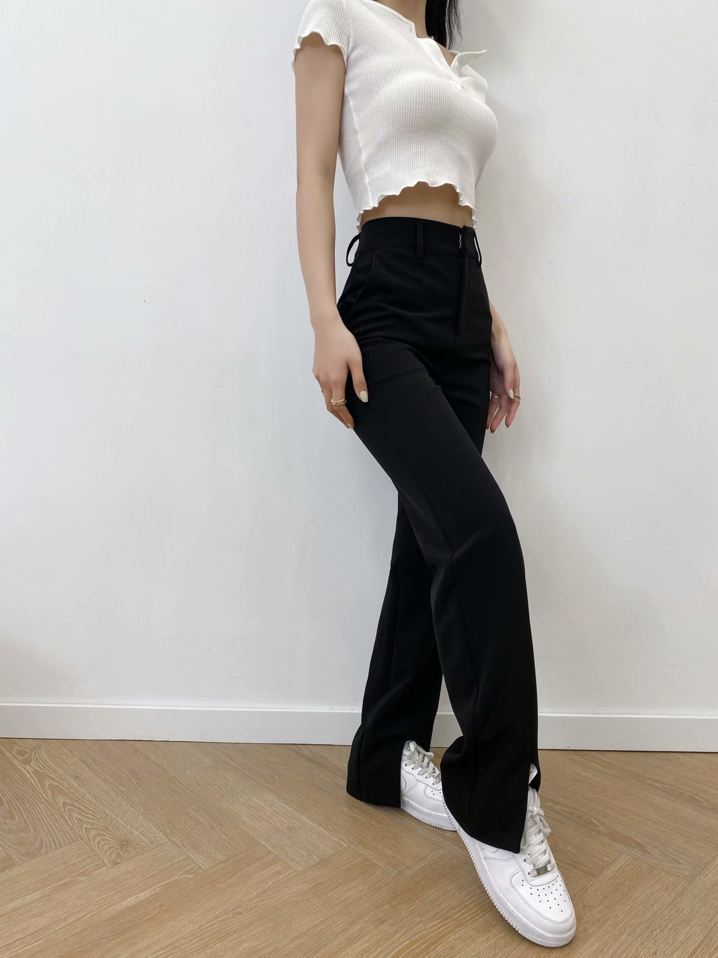 Title 2, Fashion Casual Womens Front Slit Casual Pants