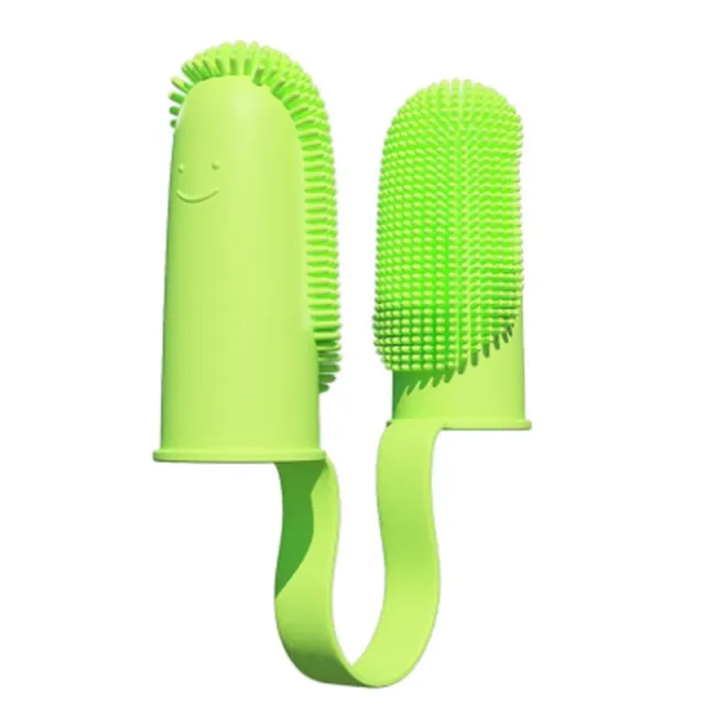 Toothbrush For Dog Finger Toothbrush Kit 135 Surround Bristles For Easy Teeth Cleaning Double Finger Toothbrush Dental Care For Puppies Cats And Sm... Green - Shop at LoveMi