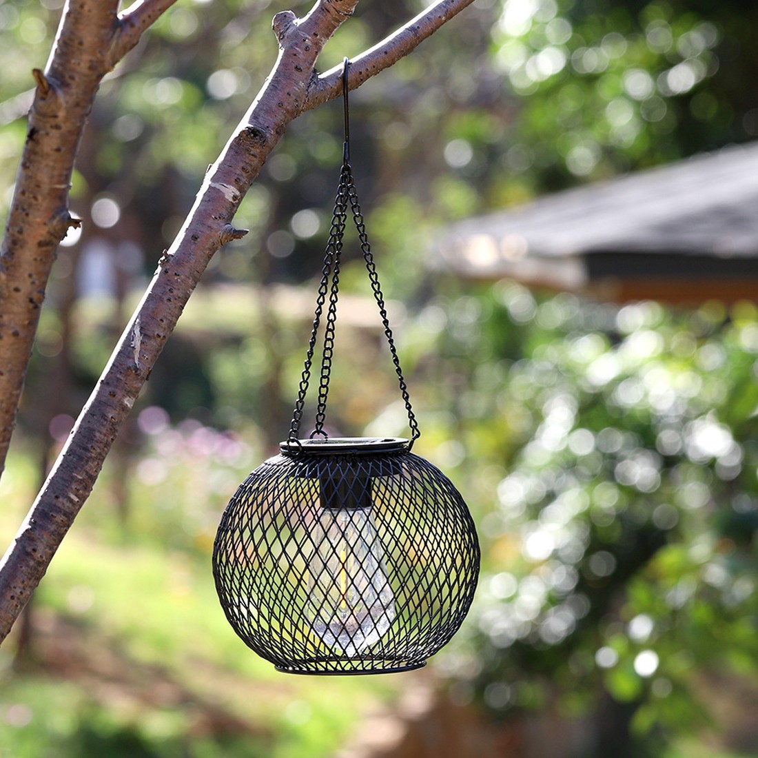 4x Solar Powered LED Hanging Lantern Lights Waterproof Outdoor Garden Lawn Lamp — image 2