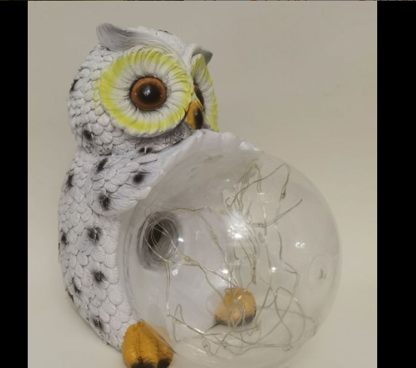 Factory Direct Sales Of Solar LED Resin Amazon Owl Hug Ball Outdoor Villa Garden Landscape Light — foto 3