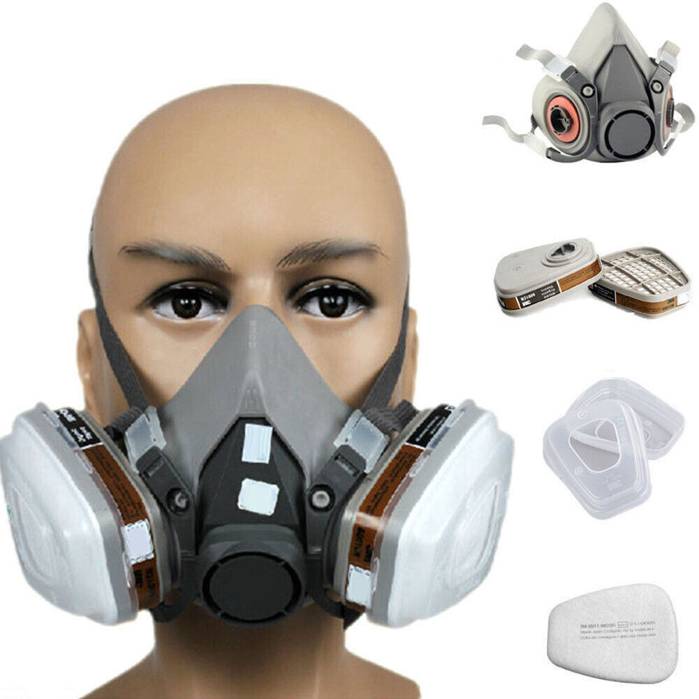 7 IN 1 Gas Mask Full Face Respirator Paint Spray Chemical Facepiece Safety NEW