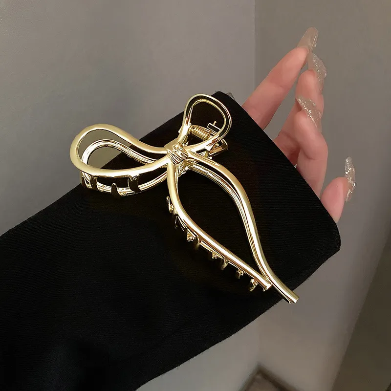 Simple Silver Clip Headdress Upscale Back Of The Head - Gold