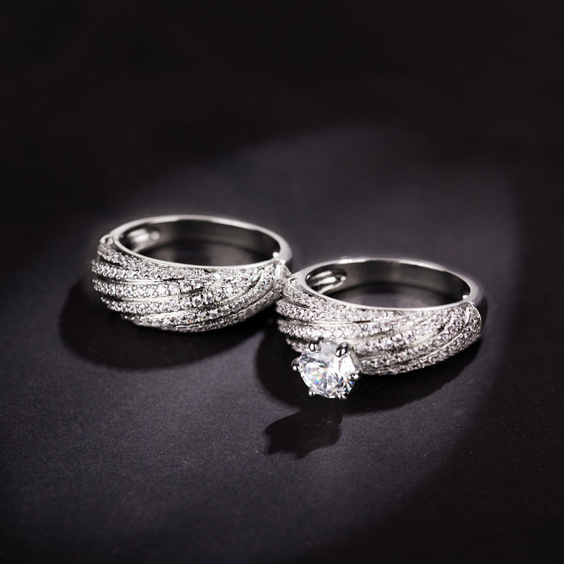 Diamond Engagement Ring Women's Set Elegant Fashion Wedding Ring