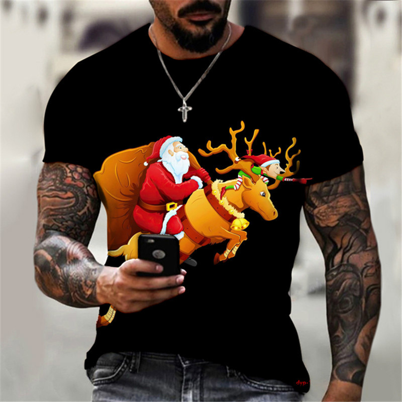 Title 10, T-shirt natalizio da uomo 3D a manica corta con...