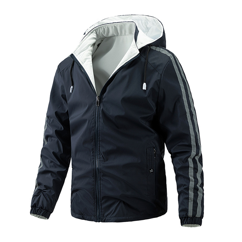 Men's Plus Cotton Hooded Jacket Double-sided Casual Wear
