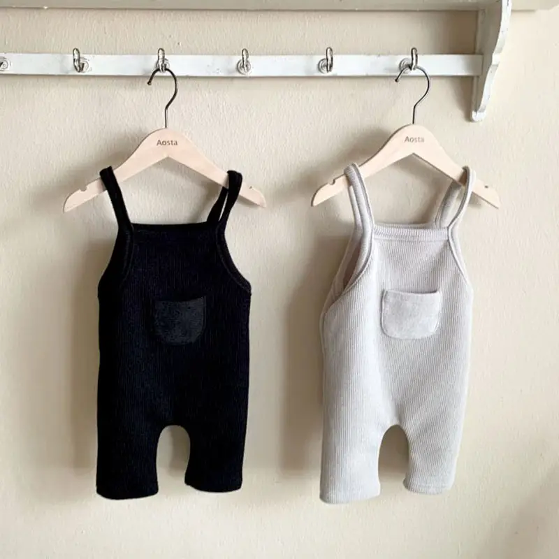 Children's Baby Spring Clothes Casual Pants Braces Knitted Trousers