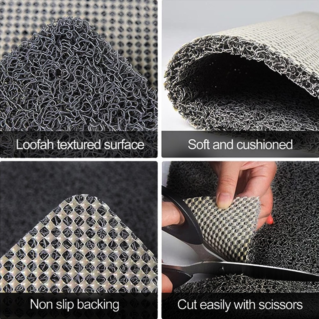 Loofah Shower Mat For Inside Non-Slip Anti Mould PVC Bath Quick Dry — image 8