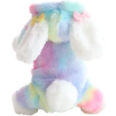 Dog Clothes Autumn And Winter Clothes Tie-dye Colorful Four-legged Cotton-padded Clothes - Dark Color - View 1