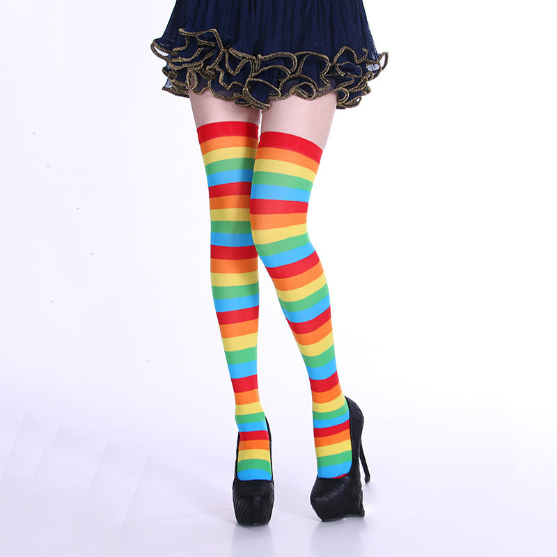 Rainbow socks long tube