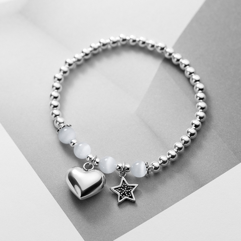 Cute Light Bead Love Heart Hollow Star Opal Jewelry