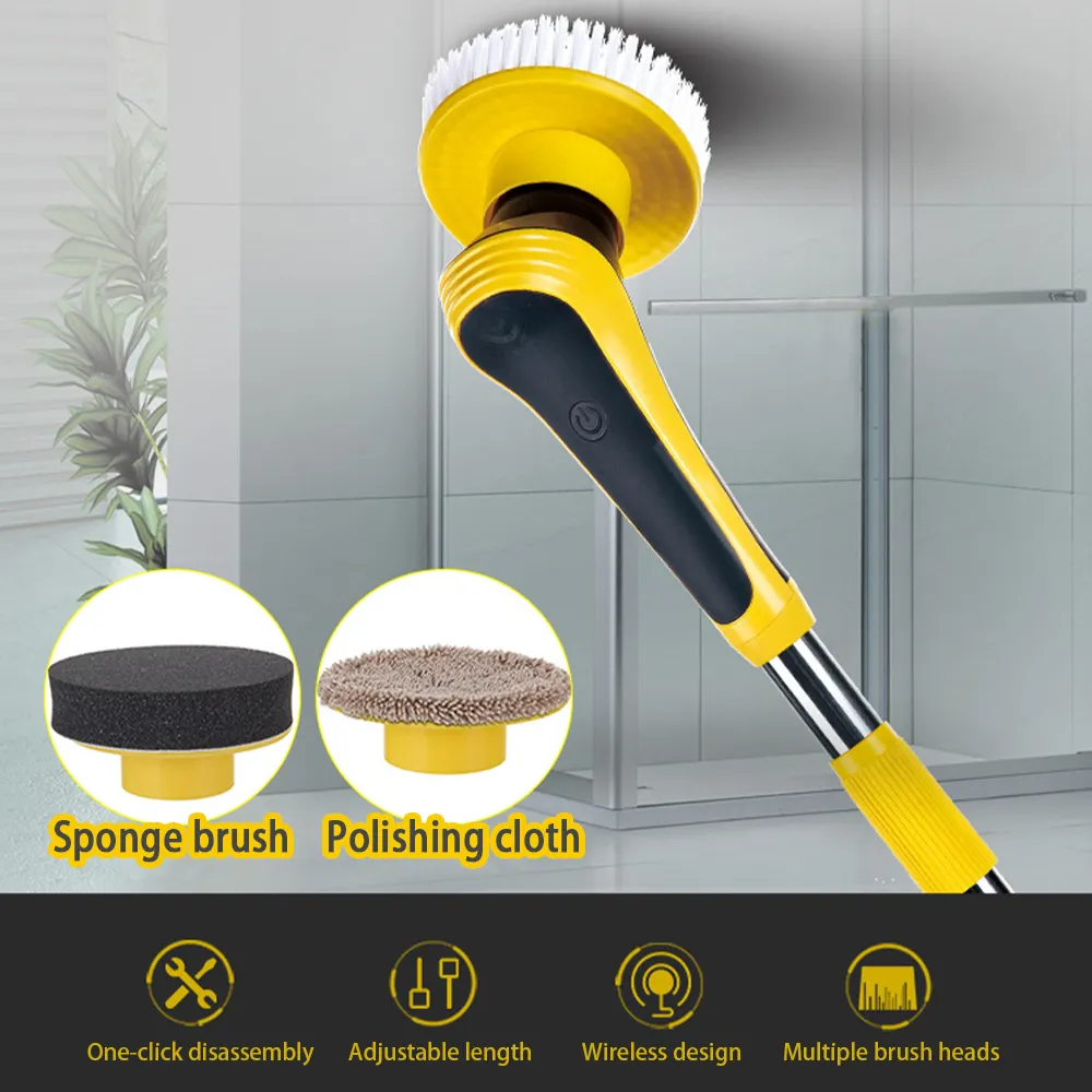 Cleaning Brush Bathroom Floor Electric Wireless Adjustable