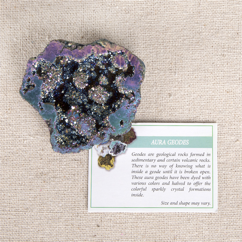 Natural Hollow Agate Electroplating Color Geode Block
