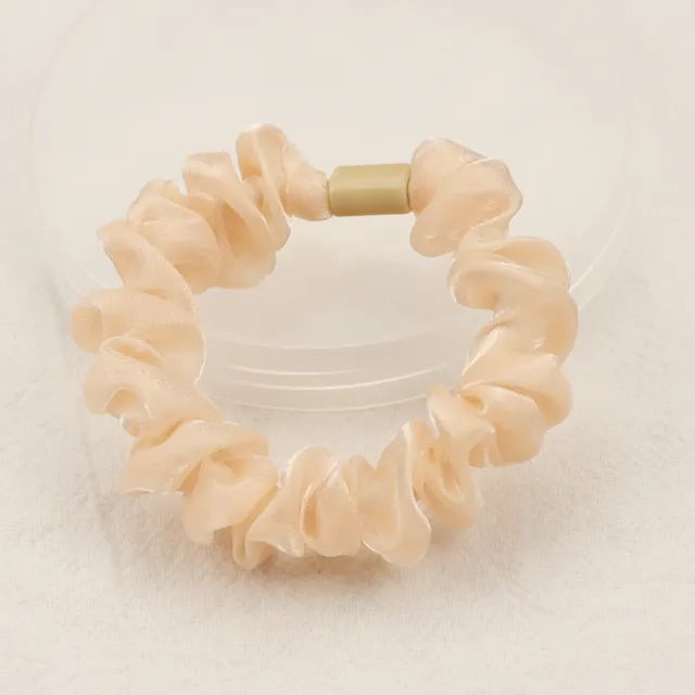 Puff Silk Pearlescent Hair Rope Refreshing Girl Beige - Shop at LoveMi