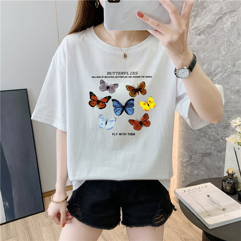 Title 8, Summer Butterfly Loose Large Size Half-sleeved ...