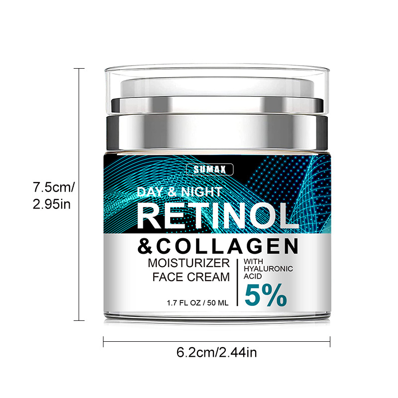 Retinol collagen cream with hyaluronic acid - Anti-aging.