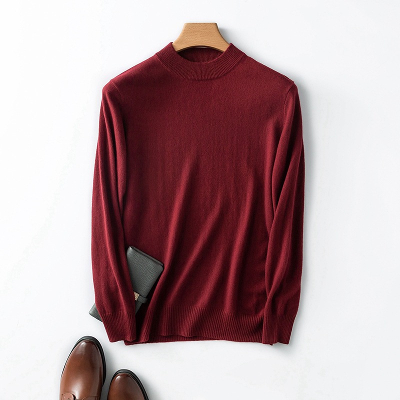 Turtleneck Cashmere Sweater Base Color Youth Pullover Loose Casual