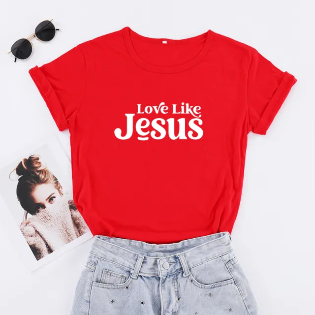 Women's Printed Short Sleeve Crew Neck T Shirt Top Red - Shop at LoveMi