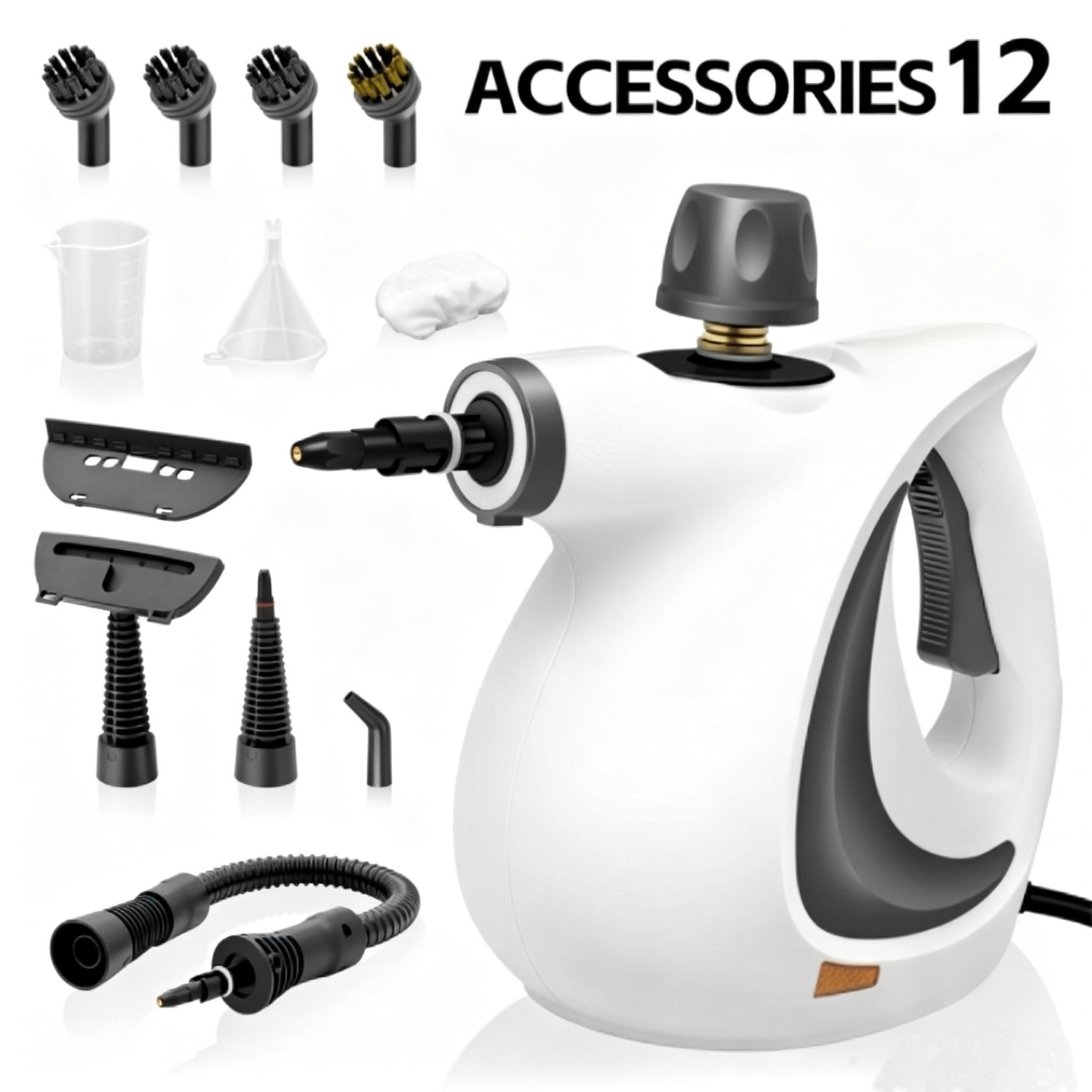 High Pressure Steam Cleaning Machine With 12 Cleaning Accessories And Detachable Brush Head And Nozzle