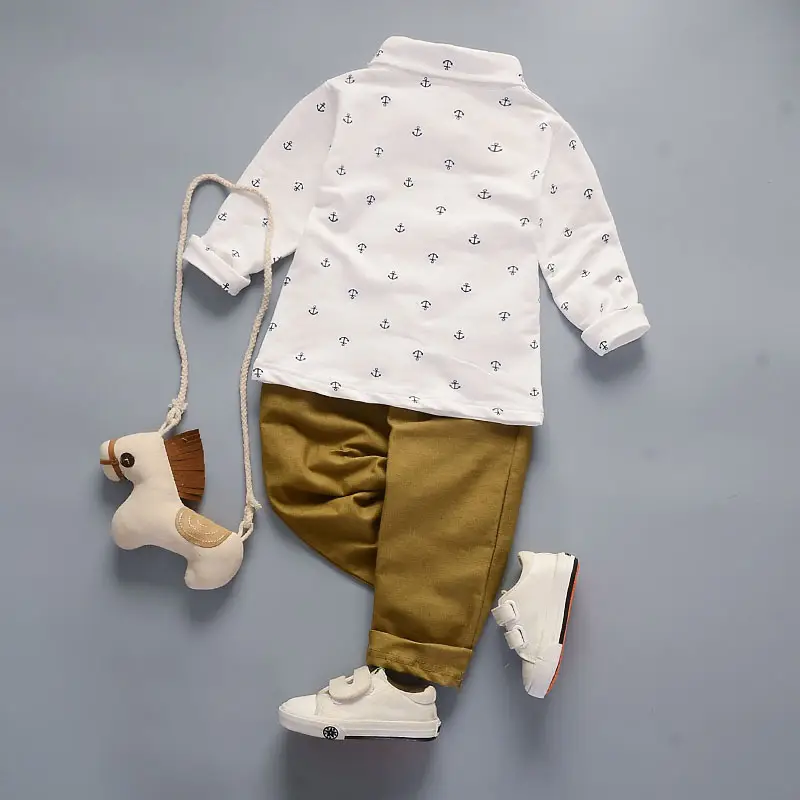 POLO Anchor Long-sleeved Shirt Trousers Two-piece Suit