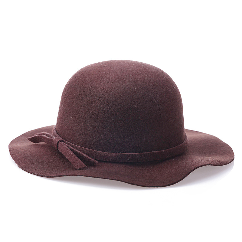 Women's Pure Wool Wave Basin Hat Woolen