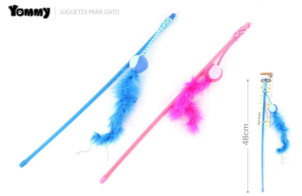 Small Ball Turkey Feather Cat Teaser