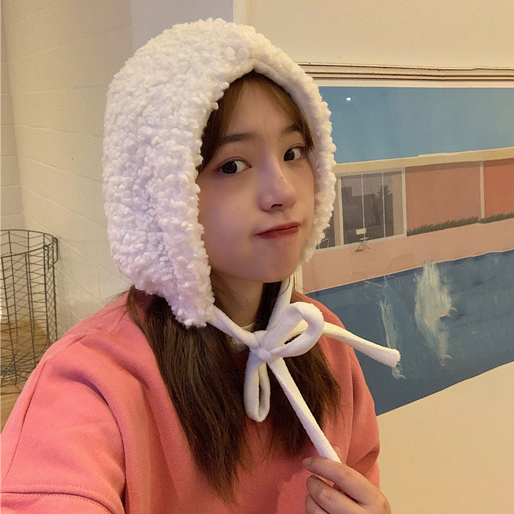 Cute Thickened Lamb Plush Hat Women